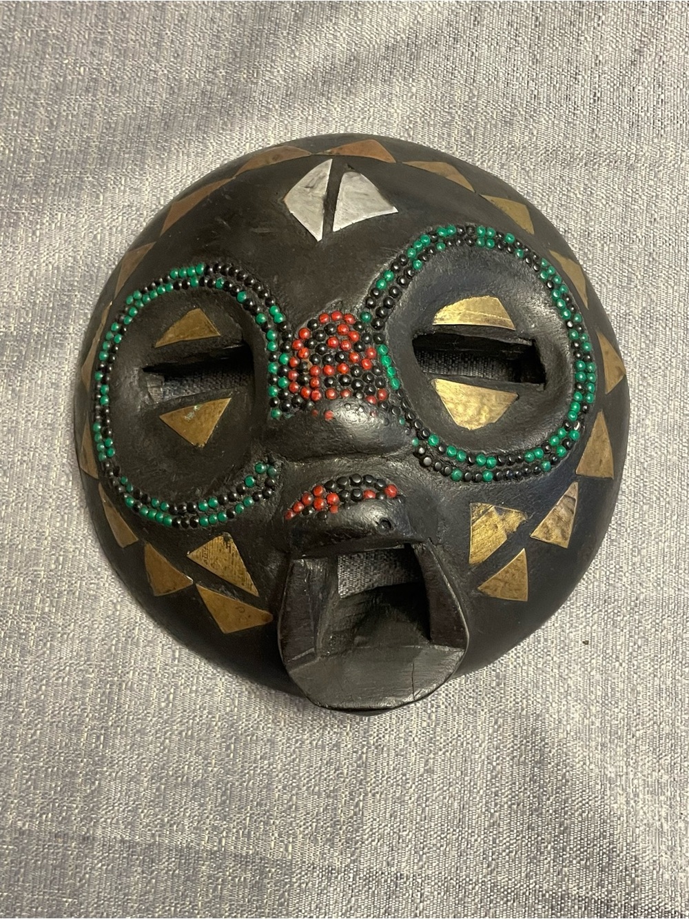 Handcrafted Black Tribal Decorative Wall African Wooden Moon Mask 
Accents